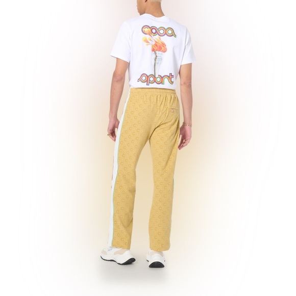 Casablanca Monogram Velour Velvet Track Pants Men's Size L Taupe - Picture 2 of 16